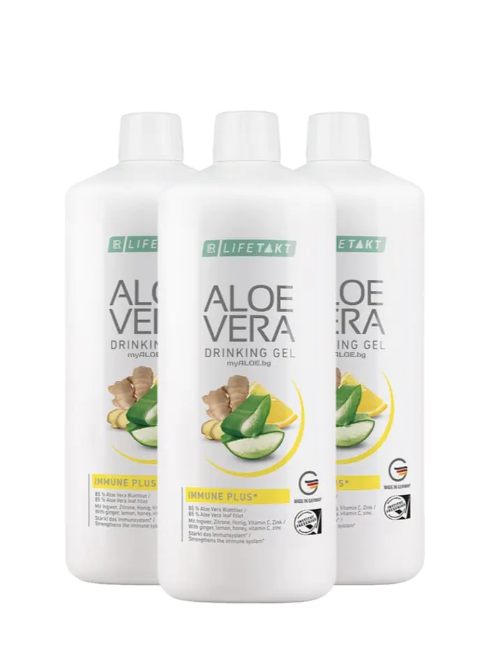 Aloe Vera Гел за пиене Immune Plus, троен комплект 3л