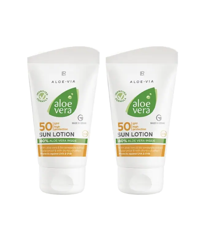 Aloe Vera Слънцезащитен лосион SPF 50, двоен комплект