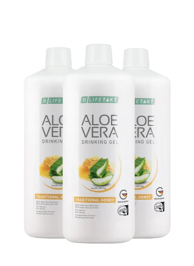 Aloe Vera Гел за пиене „Традиционен с мед“ комплект